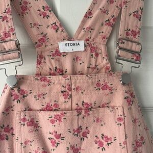 Storia Pink Floral Corduroy Romper